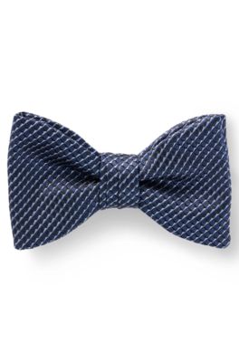 HUGO Silk blend bow tie with jacquard pattern