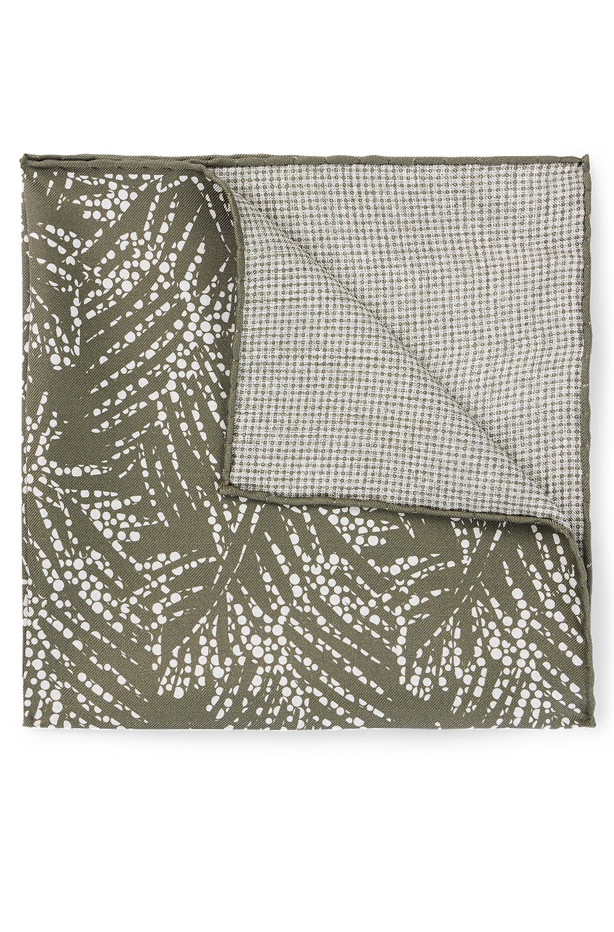 Шелковый платок-паше с цифровым принтом, Светло-зеленый