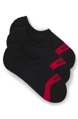 Three-pack of invisible socks with logos, Black