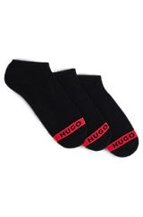 Three-pack of invisible socks with logo details, Black