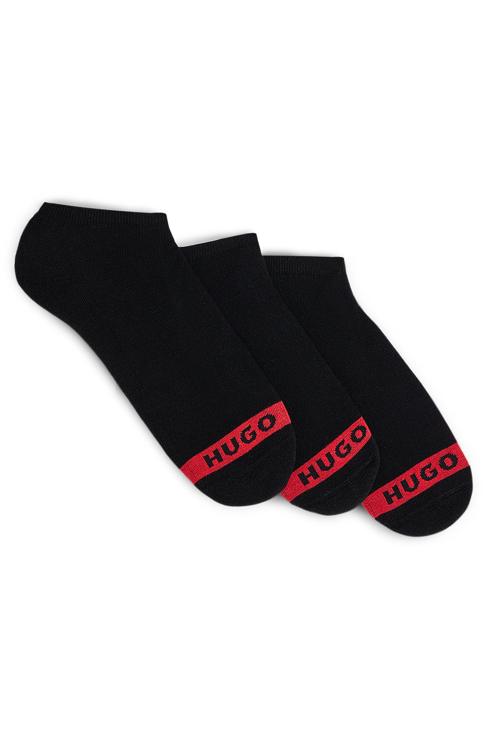 HUGO - Three-pack of invisible socks with logo details