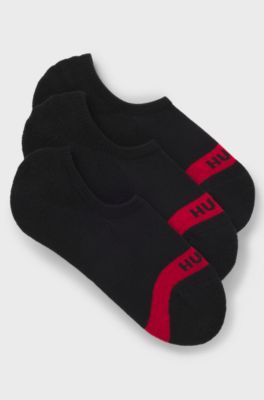 Three-pack of invisible socks with logos, Black