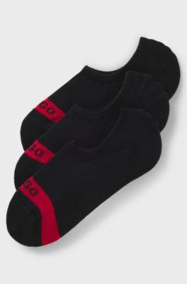 Three-pack of invisible socks with logos, Black