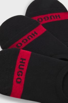 Three-pack of invisible socks with logos, Black