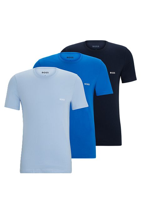 Three-pack of underwear T-shirts in cotton jersey, Blue