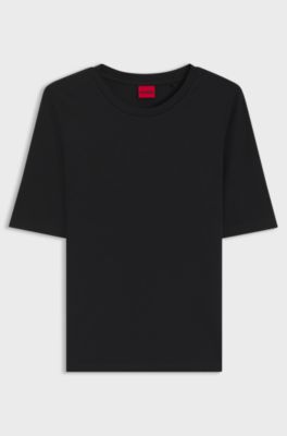 T-shirt slim fit in cotone, modal e tessuto elasticizzato, Nero