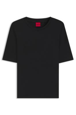 Hugo Boss Slim-fit T-shirt In Cotton, Modal And Stretch In Black