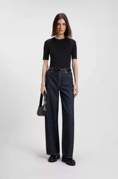 T-shirt Slim en coton, modal et stretch