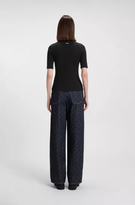 T-shirt Slim en coton, modal et stretch