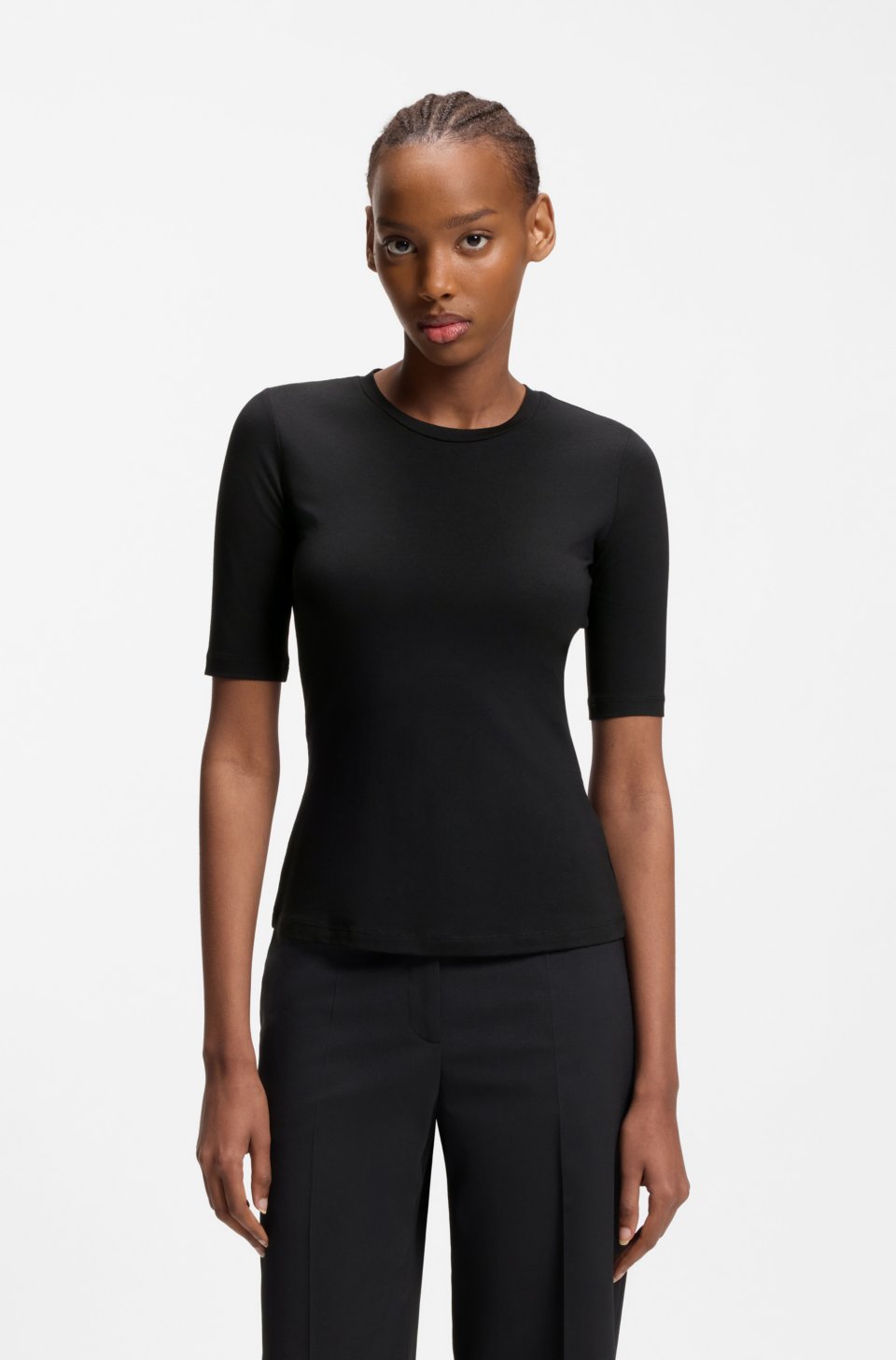 Slim-fit T-shirt in cotton, modal and stretch