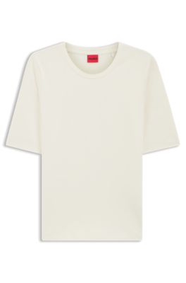 Slim-Fit T-Shirt aus elastischem Baumwoll-Modal-Mix, Wei&szlig;