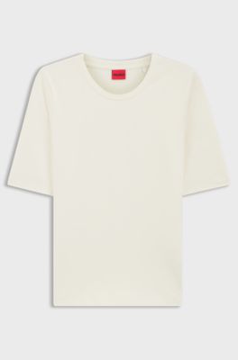 Slim-fit T-shirt in cotton, modal and stretch, White
