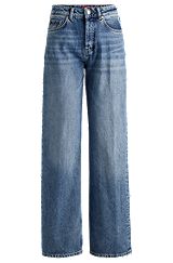 Relaxed-fit jeans in ocean-blue denim, Turquoise