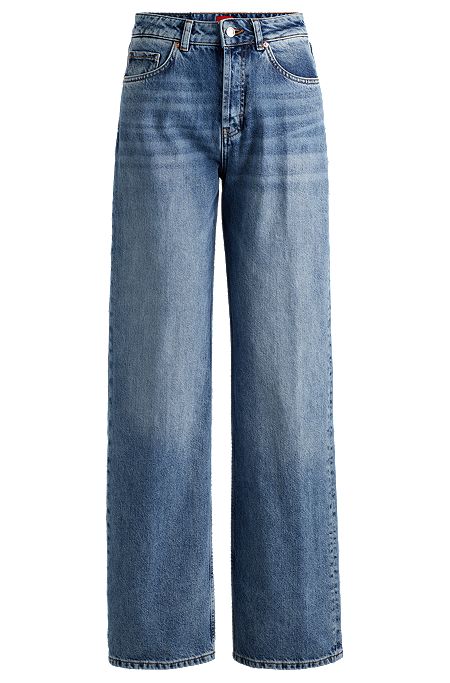 Relaxed-fit jeans in ocean-blue denim, Turquoise