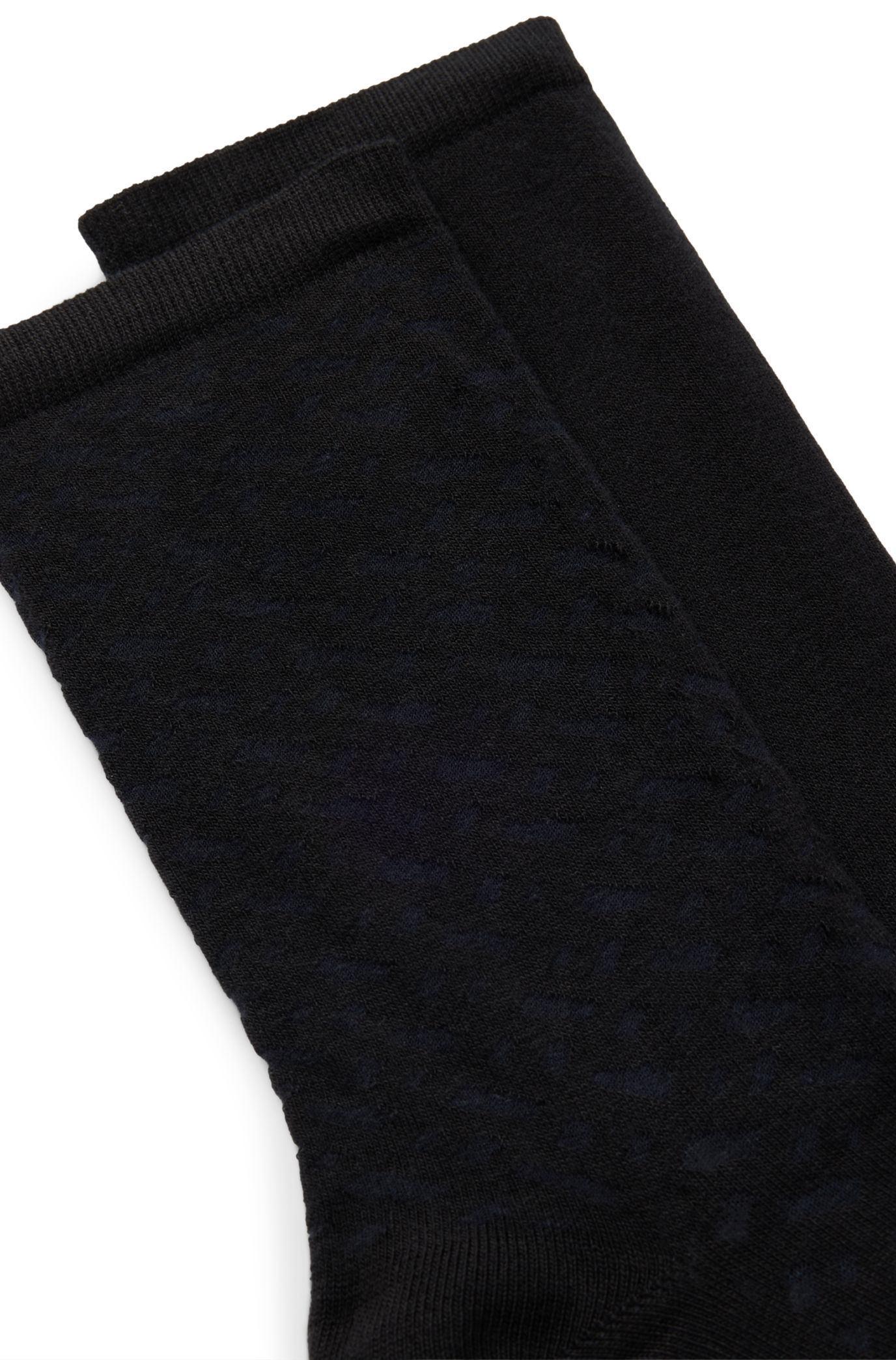 Two-pack of regular-length socks in stretch cotton, Black
