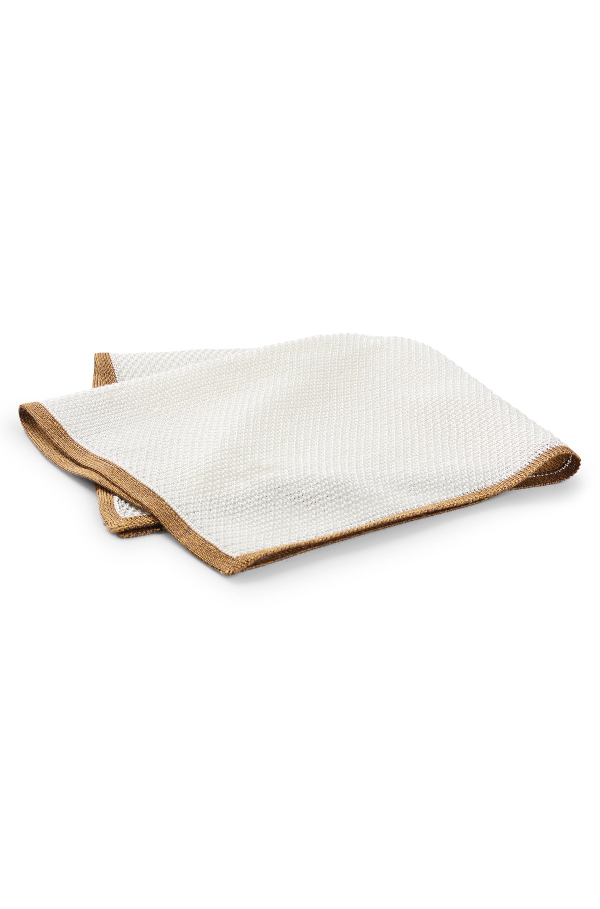 Piqué-woven pocket square in pure silk, Light Yellow
