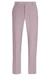Slim-fit trousers in a micro-patterned cotton blend, Light Red