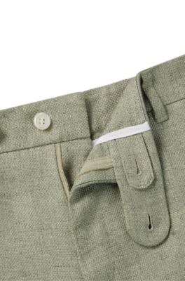 BOSS - Slim-Fit Hose aus fein gemustertem Leinen-Mix