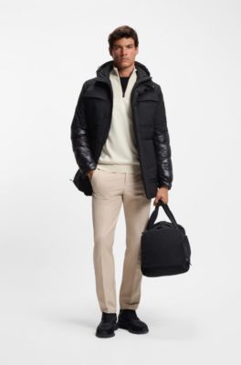Water-repellent parka jacket with down filling, Black