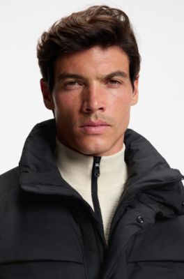 Water-repellent parka jacket with down filling, Black