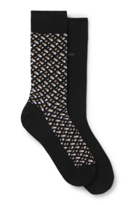 Two-pack of regular-length cotton-blend socks, Black