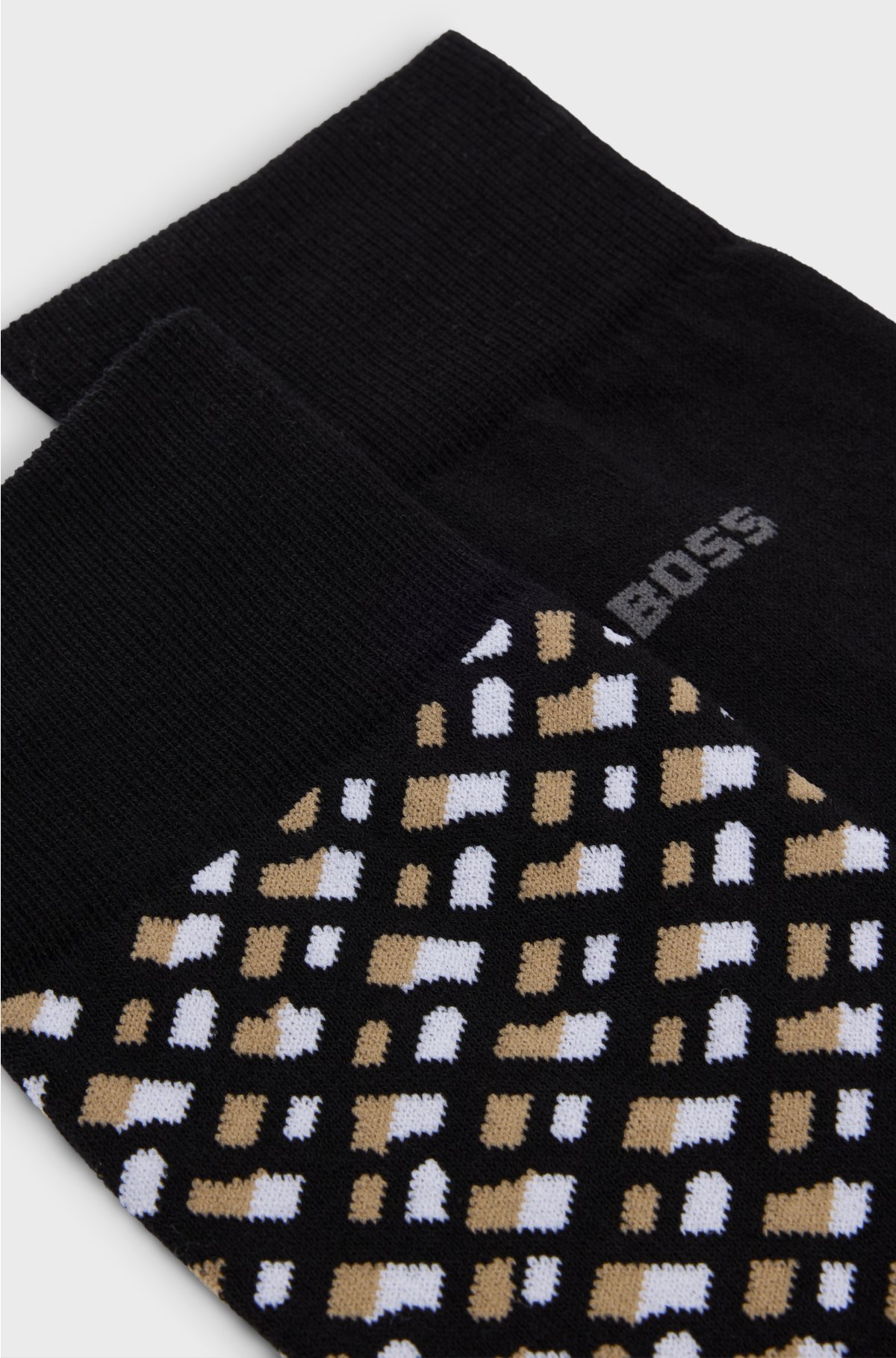 Two-pack of regular-length cotton-blend socks, Black