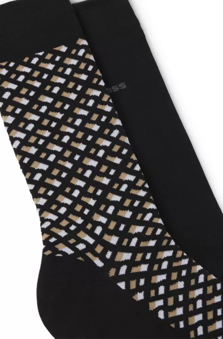 Two-pack of regular-length cotton-blend socks