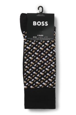 Two-pack of regular-length cotton-blend socks, Black