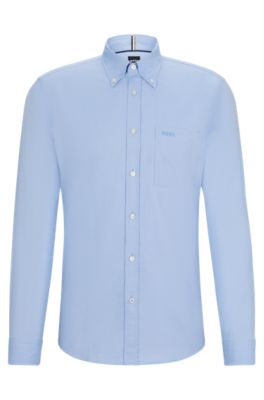 BOSS - Button-down slim-fit shirt in Oxford cotton