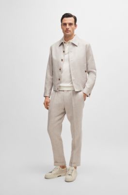 BOSS - Regular-Fit Strick-Poloshirt aus Seide und Baumwolle