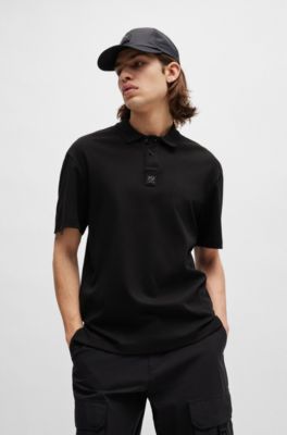 HUGO Interlockcotton polo shirt with stacked logo