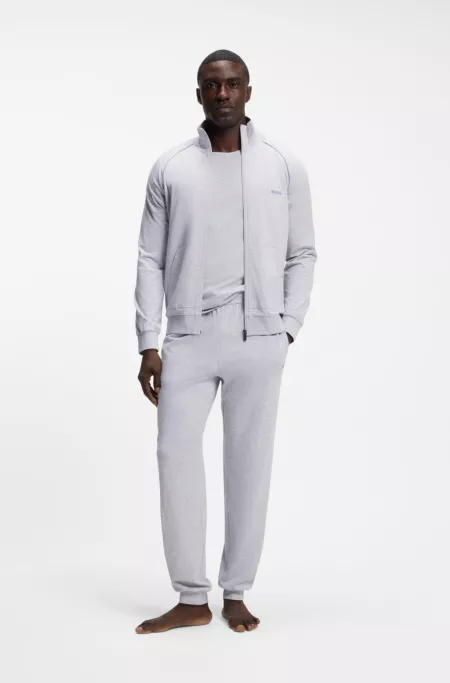 Pantalones de chándal en algodón elástico con logo bordado