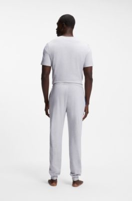 Stretch-cotton tracksuit bottoms with embroidered logo, Light Grey