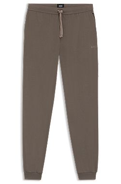 Stretch-cotton tracksuit bottoms with embroidered logo