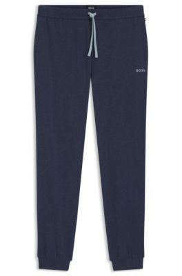 Stretch-cotton tracksuit bottoms with embroidered logo, Light Blue