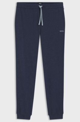 Stretch-cotton tracksuit bottoms with embroidered logo, Light Blue