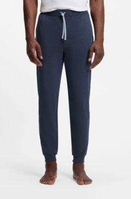 Stretch-cotton tracksuit bottoms with embroidered logo, Light Blue