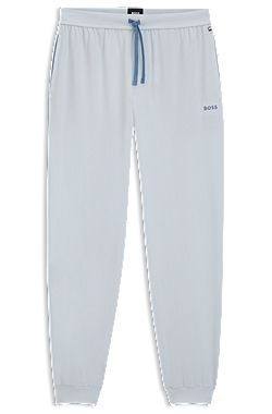 Stretch-cotton tracksuit bottoms with embroidered logo