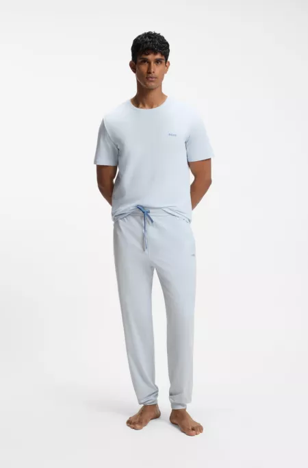 Stretch-cotton tracksuit bottoms with embroidered logo