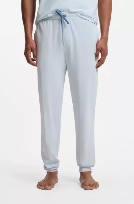 Stretch-cotton tracksuit bottoms with embroidered logo