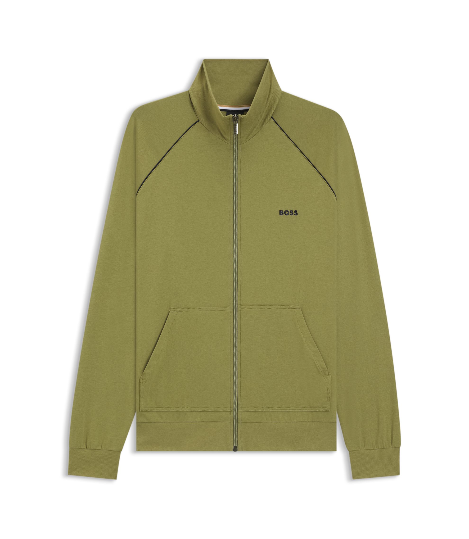 HUGO BOSS トラッカージャケット ブルゾン ベージュ M BOSS - Logo-embroidered regular-fit jacket in stretch-cotton