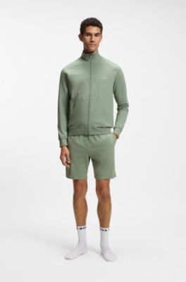 Chaqueta en algod&oacute;n el&aacute;stico con cremallera y logo bordado, Cal