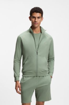 Chaqueta en algod&oacute;n el&aacute;stico con cremallera y logo bordado, Cal