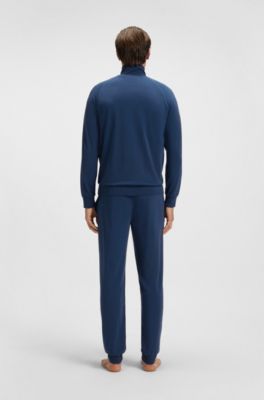 Veste zipp&eacute;e en coton stretch avec logo brod&eacute;, bleu clair