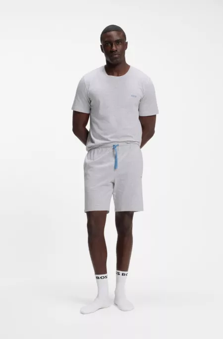 T-Shirt aus Stretch-Baumwolle mit Logo-Stickerei