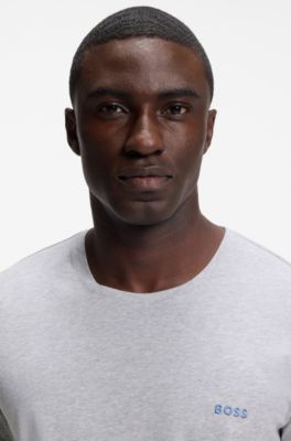 Camiseta de algod&oacute;n el&aacute;stico con logo bordado, Gris claro