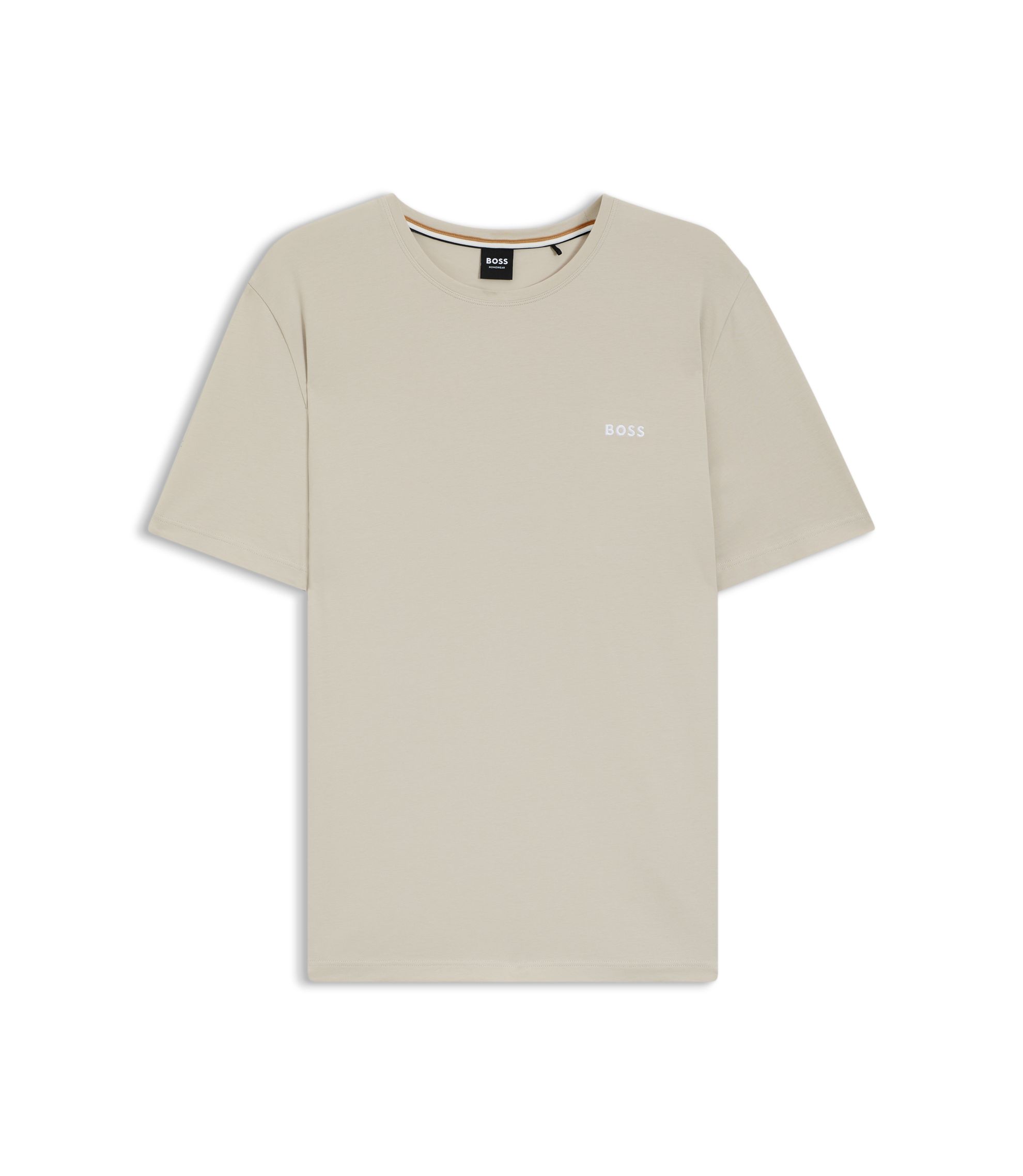 T-Shirt aus Stretch-Baumwolle mit Logo-Stickerei