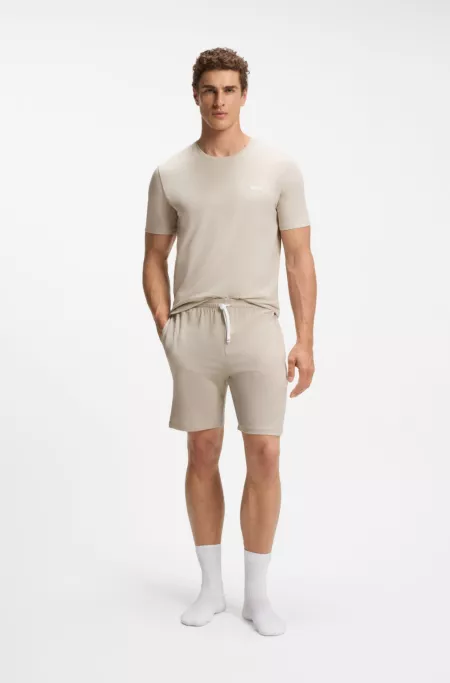 T-Shirt aus Stretch-Baumwolle mit Logo-Stickerei