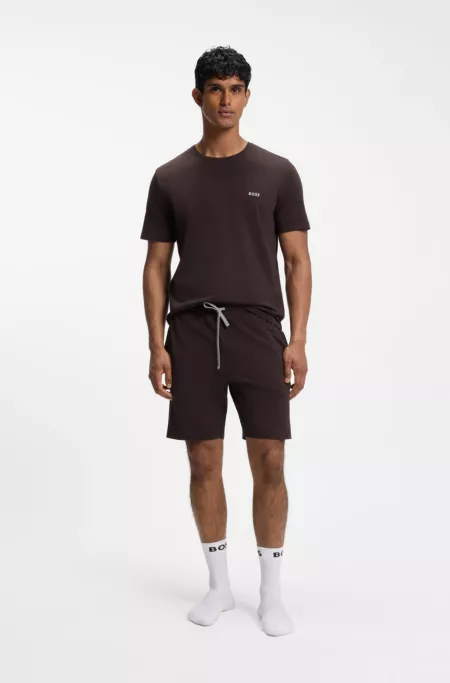 T-shirt en coton stretch à logo brodé