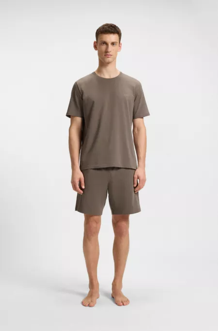 T-shirt en coton stretch à logo brodé